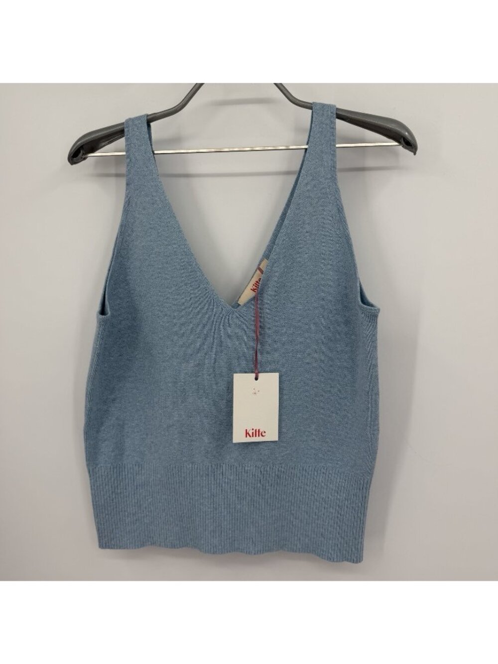 Kilte Collection Rei Tank in Light Blue Cotton-Cashmere size 2/M V-Neck Top